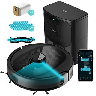 Robot aspirador - Cecotec Conga 8290 Immortal Ultra Power Home X-Treme, Navegación láser, 7000 Pa, 3 L, 280 min, Base de autovaciado, Wi-Fi, Black