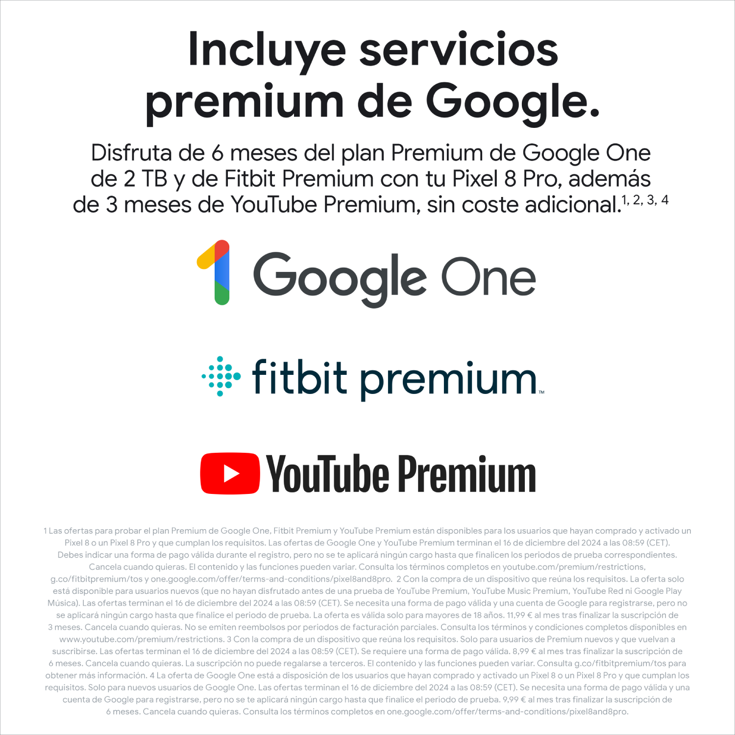 Anuncio de Google One con texto que ofrece 6 meses gratis de Google One y YouTube Premium.