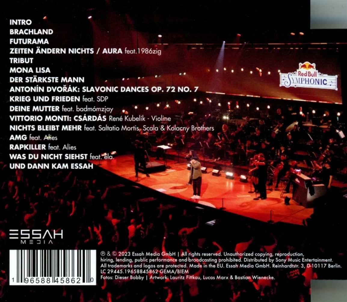 Albumcover mit Publikum und Orchester, sowie Titelliste. Red Bull Symphonic Logo.