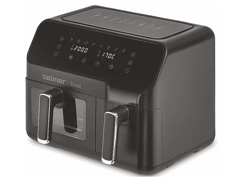 OUTLET - Frytownica niskotłuszczowa ZELMER ZAF9000 Dual 2700 W, 9.5 L Czarny