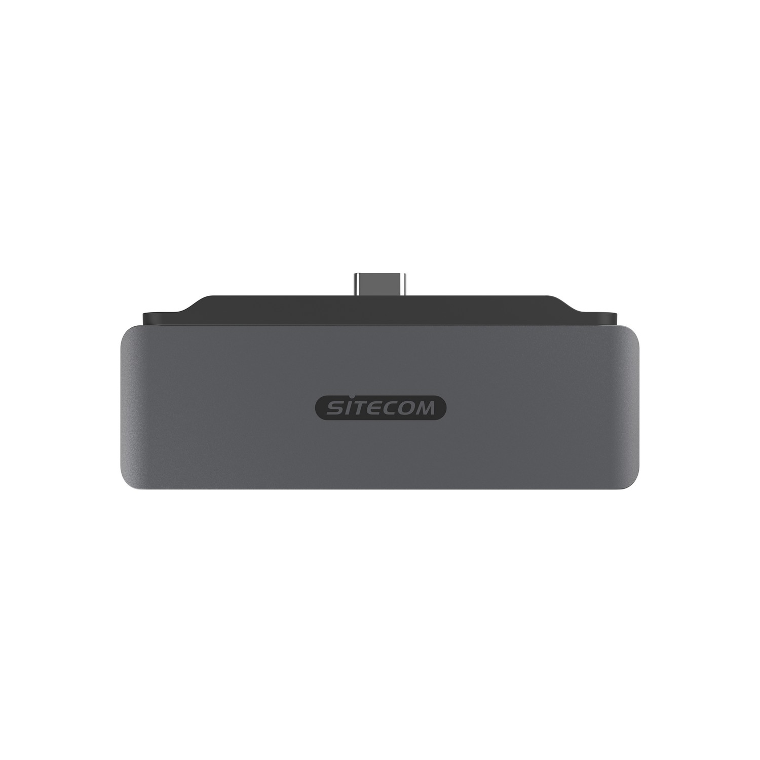 Un appareil SITECOM gris. Il possède un port USB-C sur le dessus et le nom de la marque à l'avant.