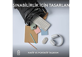 LOGITECH Pebble Keys 2 K380s Multi-Device Bluetooth Klavye Beyaz (Türkçe Tuş Dizimi)_8