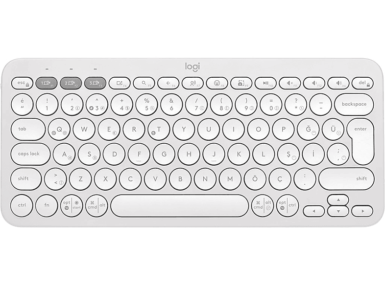 Logitech K380S Pebble Keys 2 Beyaz Sessiz Klavye