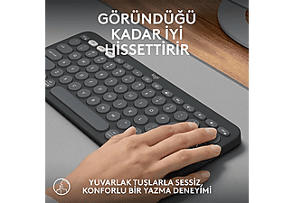 LOGITECH Pebble Keys 2 K380s Multi-Device Bluetooth Klavye Grafit (Türkçe Tuş Dizimi)_4