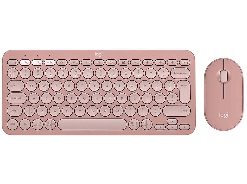 LOGITECH Pebble 2 Multi-Device Bluetooth Klavye & Mouse Seti Pudra Pembe (Türkçe Tuş Dizimi)_0