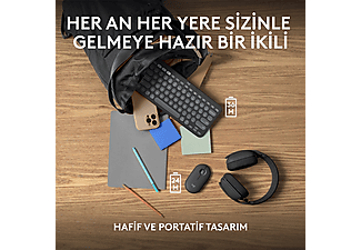 LOGITECH Pebble 2 Multi-Device Bluetooth Klavye & Mouse Seti Grafit (Türkçe Tuş Dizimi)_8