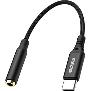 SITECOM Audioadapter USB-C naar Jack 3.5 mm Zilver / Zwart (AD-1009)