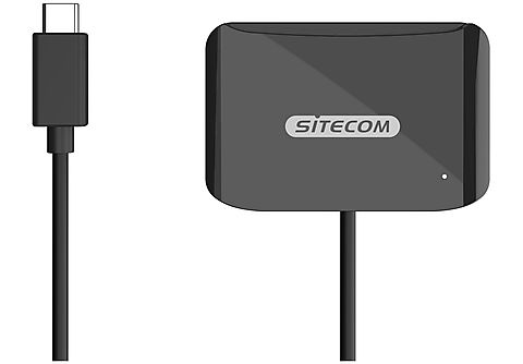 SITECOM USB-C eID-kaartlezer / micro SD Zilver / Zwart (MD-1002)