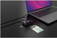 SITECOM USB-C eID-kaartlezer / micro SD Zilver / Zwart (MD-1002)