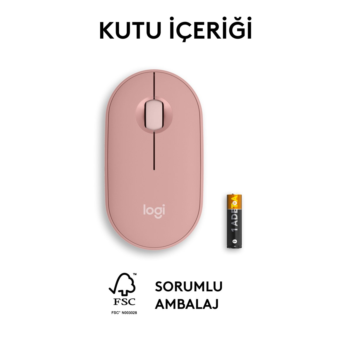 Pembe fare, pil, beyaz zemin; ambalaj.