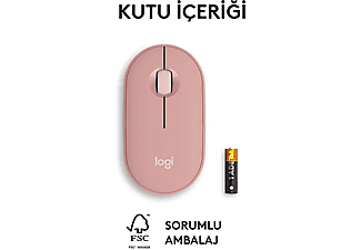 LOGITECH Pebble 2 M350s Bluetooth Mouse Pudra Pembe_9