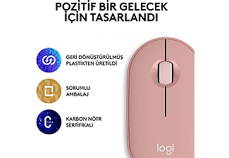 LOGITECH Pebble 2 M350s Bluetooth Mouse Pudra Pembe_10