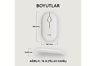 LOGITECH Pebble 2 M350s Bluetooth Mouse Beyaz_8