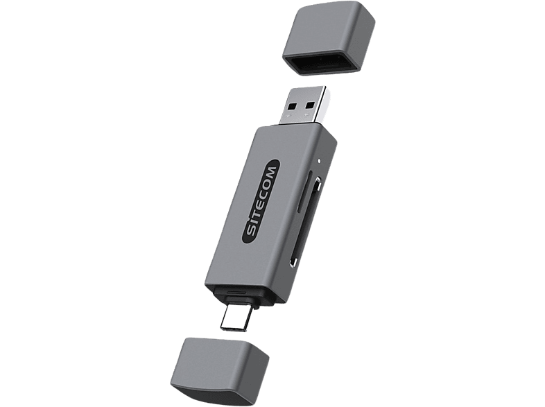 Sitecom Usb-a / Usb-c Kaartlezer Sd Microsd Zilver Zwart (md-1011)