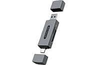 SITECOM USB-A / USB-C kaartlezer SD / microSD Zilver / Zwart (MD-1011)