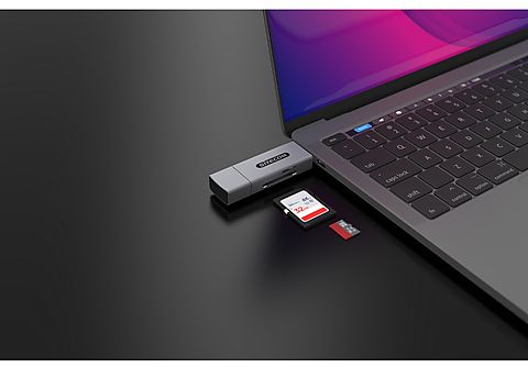 SITECOM USB-A / USB-C kaartlezer SD / microSD Zilver / Zwart (MD-1011)