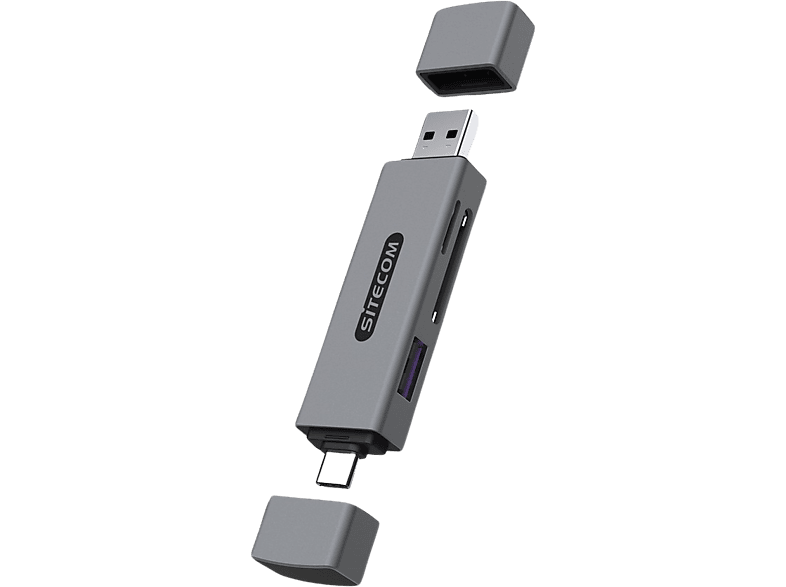 Sitecom Usb-a / Usb-c Kaartlezer Met Usb-aansluiting Zilver Zwart (md-1012 )