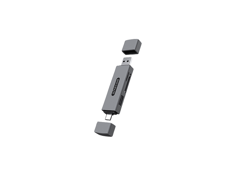 Sitecom USB-A + USB-C Geheugenkaartlezer met USB-poort