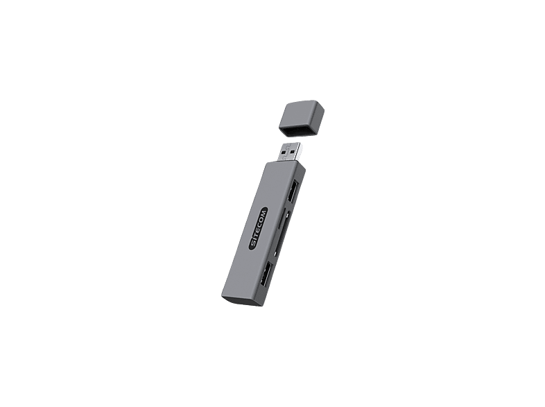 Sitecom USB-kaartlezer met 2 USB-poorten