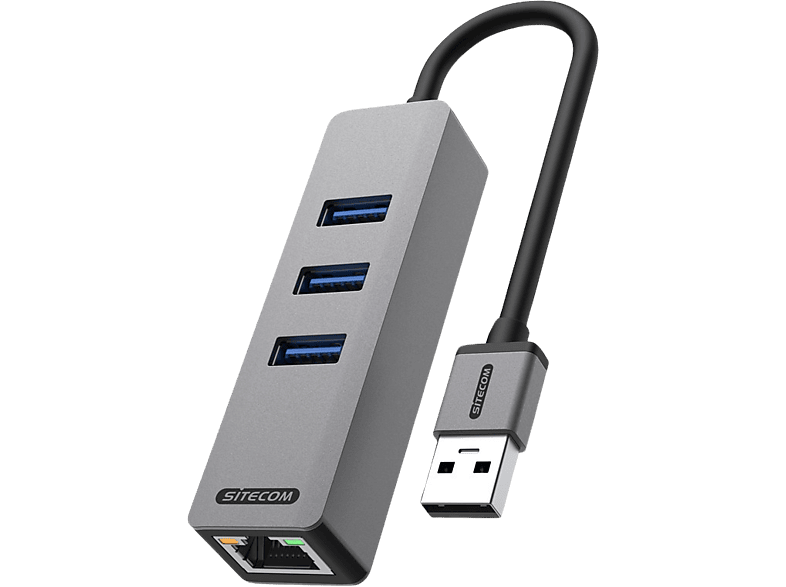 Sitecom Hub Usb-a Naar Ethernet / Usb Zilver Zwart (ad-1007)