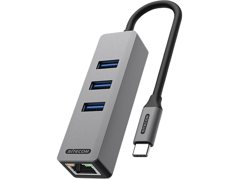 Sitecom Hub Usb-c Naar Ethernet / Usb Zilver Zwart (ad-1008)