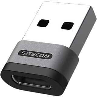 SITECOM Nano adapter USB-A naar USB-C Zilver / Zwart (AD-1014)