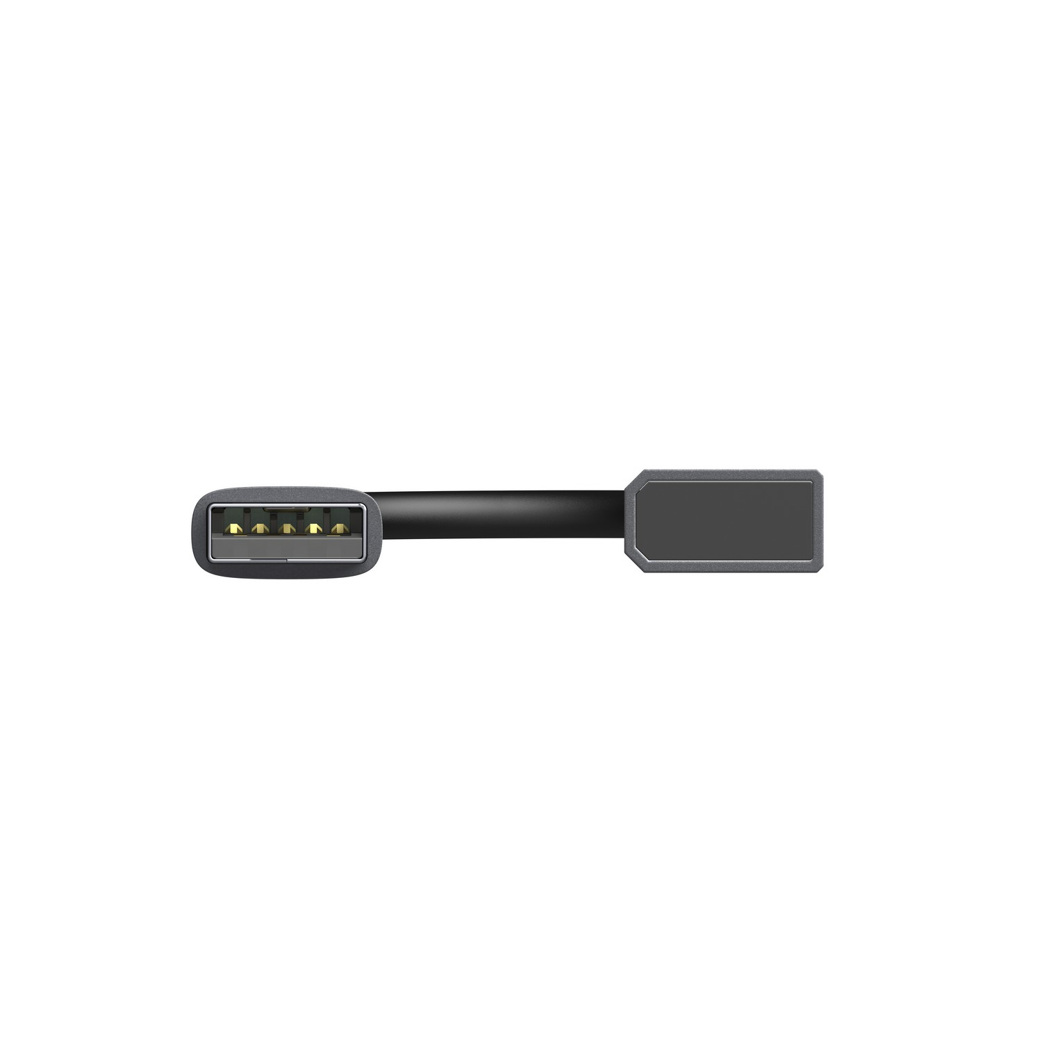 Un câble adaptateur USB-C vers USB-A noir.