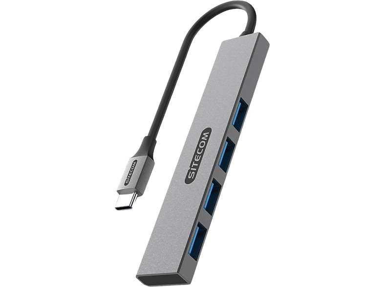 Sitecom Usb-c Hub Naar 4 X Usb-a Zilver / Zwart (cn-5003 )