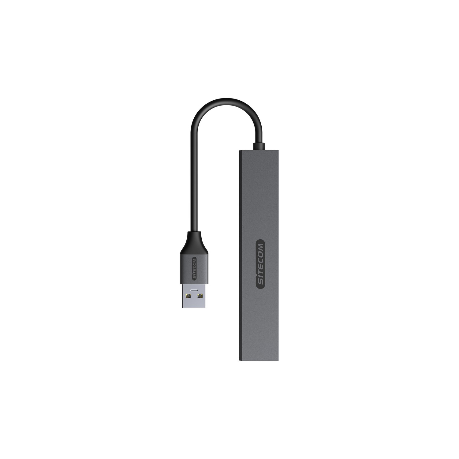 Un câble adaptateur USB SITECOM gris, avec un connecteur USB et un adaptateur rectangulaire.