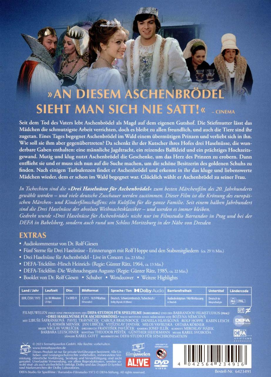 Rückseite einer DVD-Hülle mit Text und Bildern. Enthält Details über den Film.