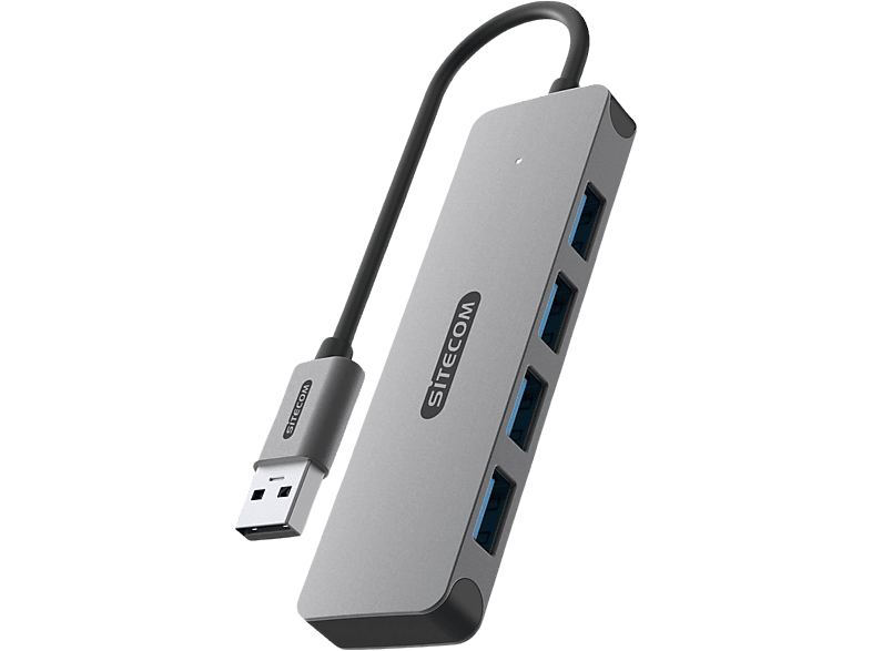 Sitecom Usb-a Hub Naar 4 X Zilver / Zwart (cn-5005)