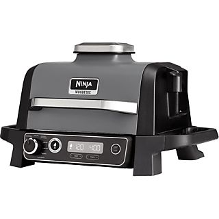 Grill - Ninja Woodfire OG701EU, 2400 W, Para exteriores, 7 funciones de cocción, Barbacoa eléctrica, Negro