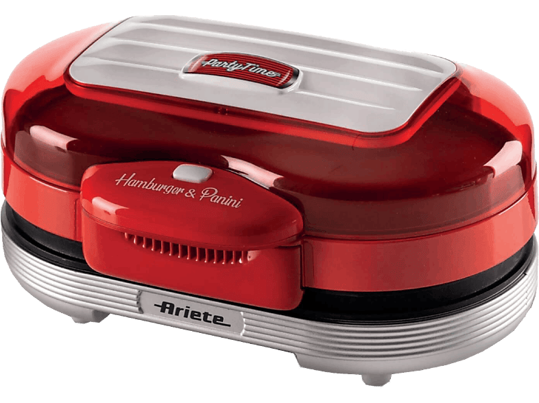 Ariete 205 Hamburger Maker Party Time hamburgermachine, 1200 W, dubbele antiaanbakplaten, 2 vakken, gemakkelijk te reinigen, lichtblauw