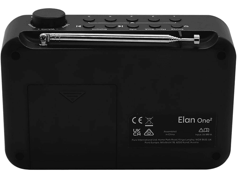 Pure Elan One² portables DAB+/FM Radio mit Bluetooth 5.1, Charcoal — Foto 3 von 3
