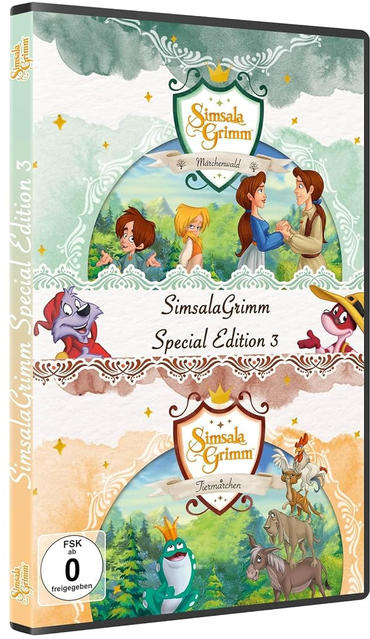 DVD-Hülle mit Cartoon-Bildern. Titel ist SimsalaGrimm Special Edition 3.