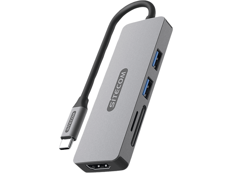 Sitecom Multiport Adapter 5-in-1 Usb-c Zilver / Zwart (cn-5501)