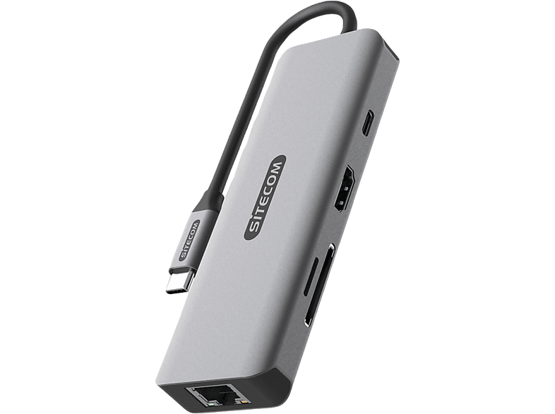 Sitecom Multiport Adapter 8-in-1 Usb-c Pd Zilver / Zwart (cn-5507)