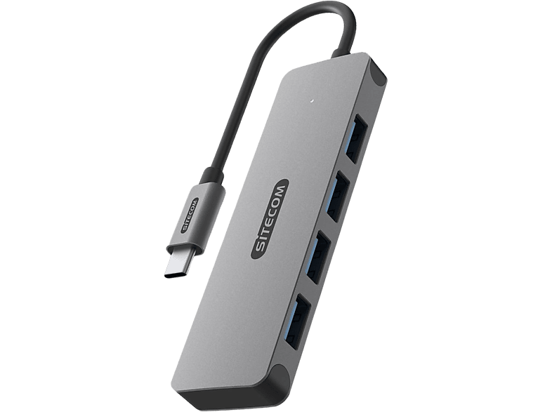 Sitecom Hub Usb-c Naar 4 X Usb-a Zilver / Zwart (cn-5009)
