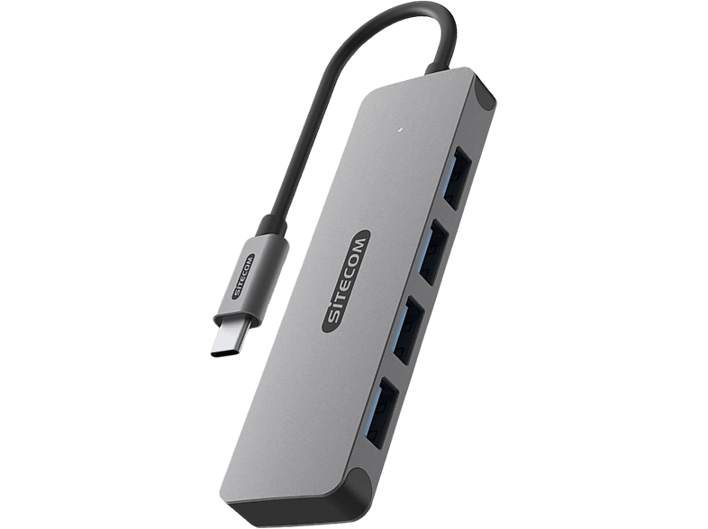 Sitecom Usb-c Hub Naar 4 X Usb-a Zilver / Zwart (cn-5009)