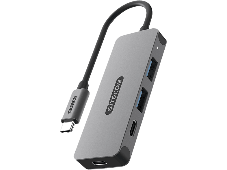 Sitecom Usb-c Hub Naar 2 X Usb-a En Zilver / Zwart (cn-5010)