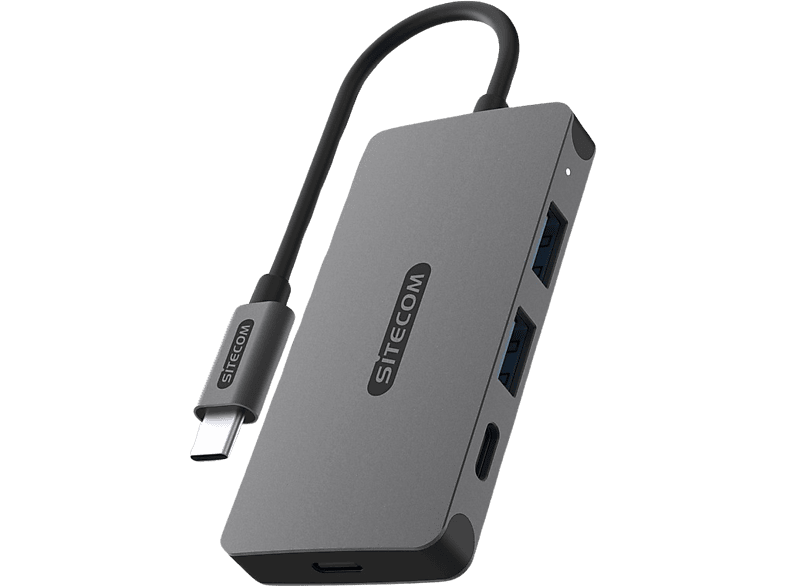 Sitecom Usb-c Hub Pro Naar Usb-a En Zilver / Zwart (cn-5013)