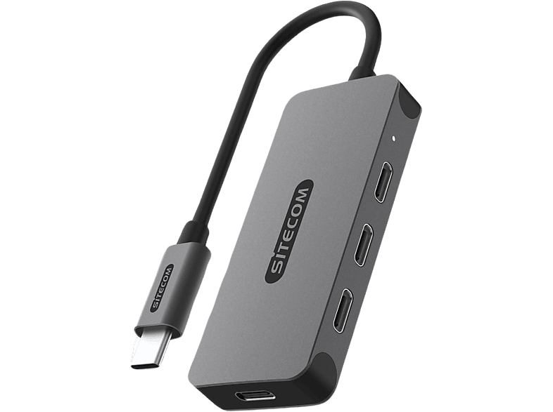 Sitecom Usb-c Hub Pro Naar 4 X Pd Zilver / Zwart (cn-5015)