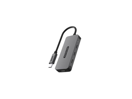 SITECOM Hub Pro USB-C vers 4 x USB-C PD Argenté / Noir (CN-5015)