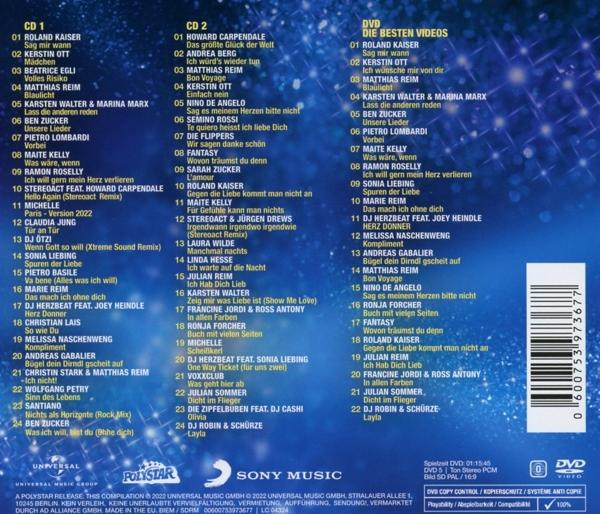Eine DVD-Hülle mit Titellisten und einer DVD-Disc.