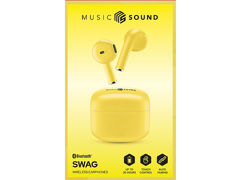 CELLULARLINE Music Sound Swag TWS Bluetooth Kulak İçi Kulaklık Sarı_1