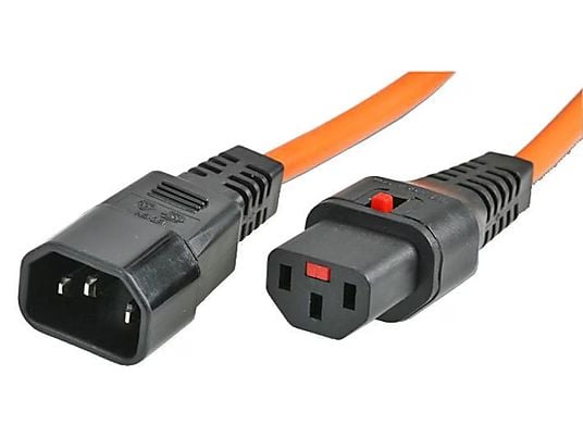 IEC LOCK 1 m C13-C14 - Gerätekabel (Orange)