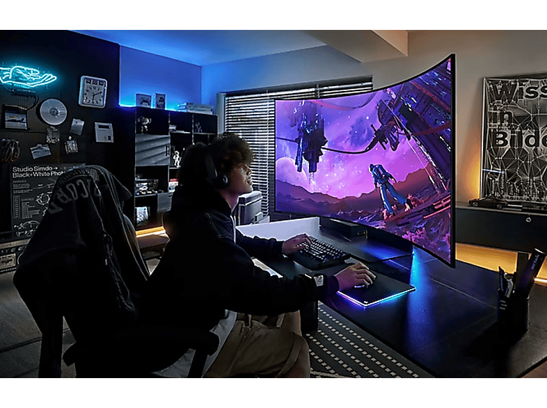 SAMSUNG Odyssey Ark S55CG970NU 55 Zoll Gaming Monitor, UHD 4K, 1 ms Reaktionszeit, 600 cd/m², 165 Hz, Schwarz — Foto 4 von 4