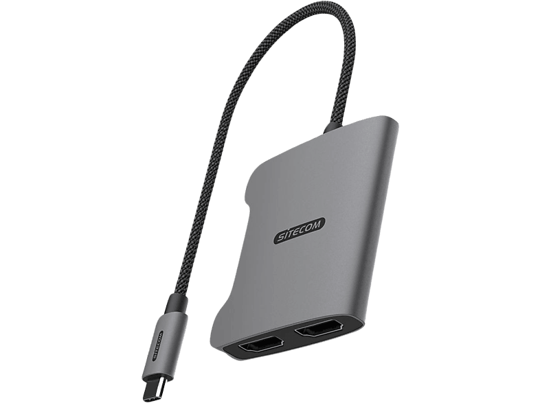 Sitecom Video Adapter Pro Usb-c Naar Dual Hdmi Zilver / Zwart (ad-1017)