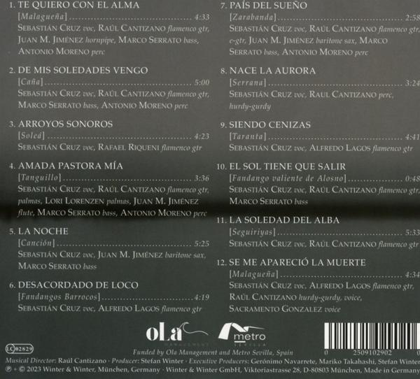 Notenblatt mit Songtiteln und Credits. Schwarzer Text auf weißem Hintergrund. Die Seite ist gealtert.
