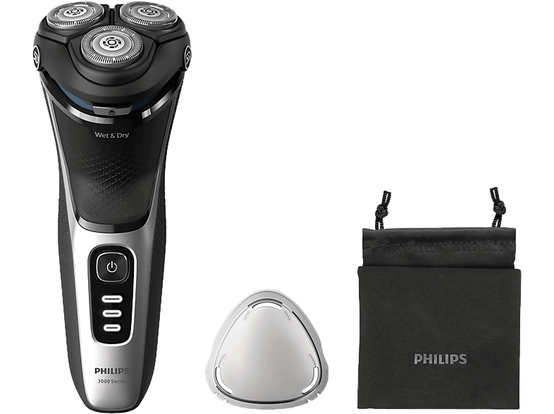 Afeitadora  Philips S5000 S5889/11 + Naricero, Afeitadora eléctrica, seco  y mojado, Sensor de barba, Estuche de viaje, Cortapatillas, Marrón